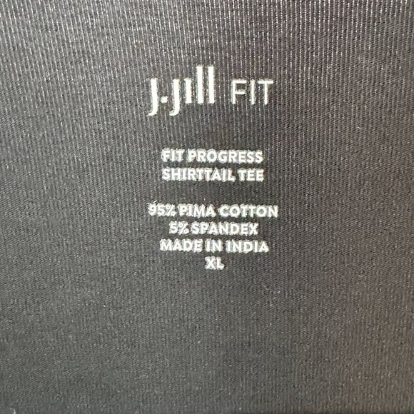 J Jill Fit Shirttail Tee Womens XL Black Pima Cotton Stretch Short Sleeve Top - Picture 3 of 5